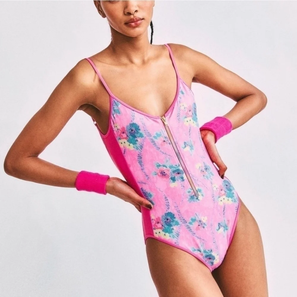 LOVESHACKFANCY X Beach Riot Cheryl One Piece Leotard Swimsuit